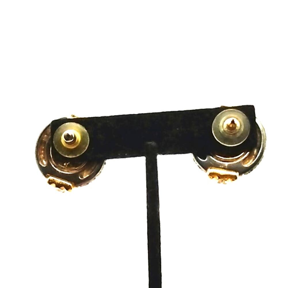 Jesara Vintage Gold Black Glass Cabochon Statement Clip On Earrings - Picture 6 of 10
